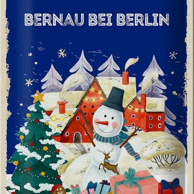 Cartel de chapa Saludos navideños BERNAU cerca de BERLÍN 20x30cm
