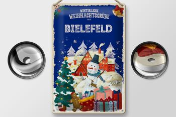 Plaque en tôle Salutations de Noël BIELEFELD 20x30cm 2