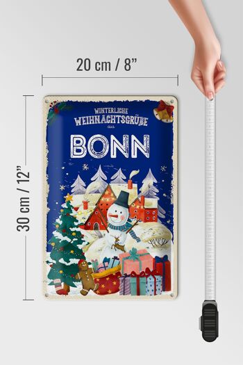 Plaque en tôle Salutations de Noël de BONN 20x30cm 4