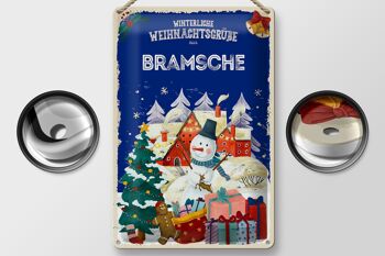 Plaque en tôle Salutations de Noël BRAMSCHE 20x30cm 2