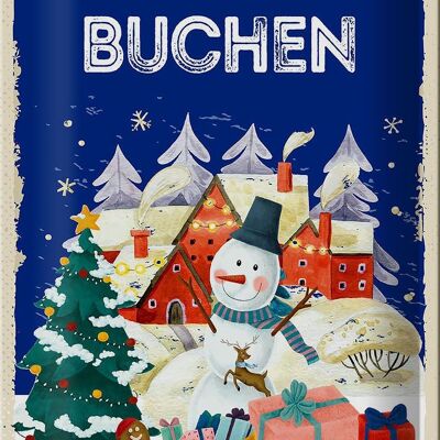 Blechschild Weihnachtsgrüße aus BUCHEN 20x30cm