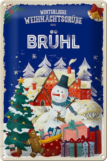 Plaque en tôle Salutations de Noël de BRÜHL 20x30cm 1