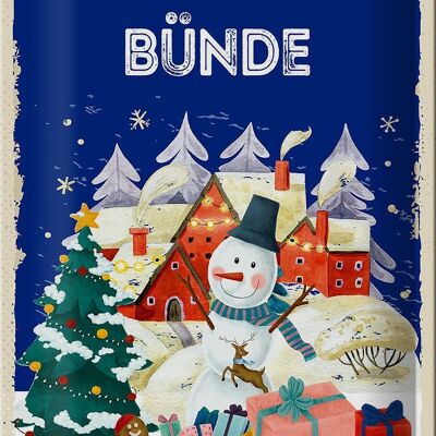Cartel de chapa Saludos navideños BÜNDE Fest 20x30cm