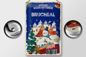 Plaque en tôle Salutations de Noël BRUCHSAL 20x30cm 2