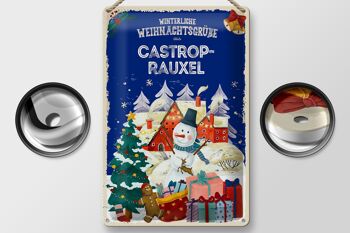 Plaque en tôle Vœux de Noël CASTROP-RAUXEL 20x30cm 2