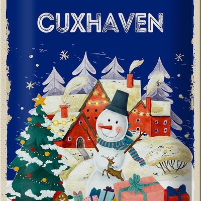 Cartel de chapa Saludos navideños CUXHAVEN 20x30cm