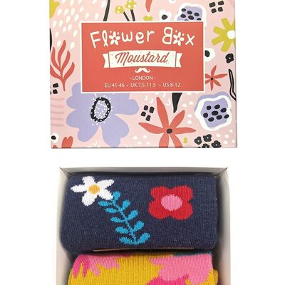 Caja de calcetines de flores
