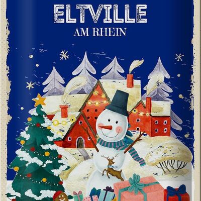Blechschild Weihnachtsgrüße ELTVILLE AM RHEIN 20x30cm