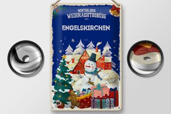 Plaque en tôle Salutations de Noël ENGELSKIRCHEN 20x30cm 2