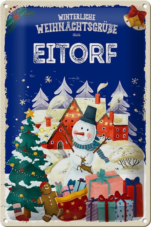 Blechschild Weihnachtsgrüße aus EITORF 20x30cm