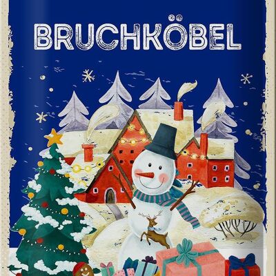 Plaque en tôle Salutations de Noël BRUCHKÖBEL 20x30cm