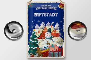 Plaque en tôle Salutations de Noël ERFTSTADT 20x30cm 2