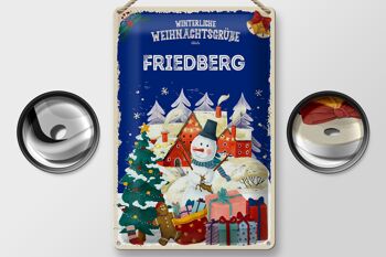 Plaque en tôle Salutations de Noël FRIEDBERG 20x30cm 2