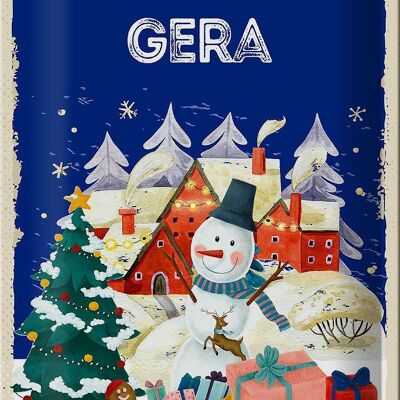 Blechschild Weihnachtsgrüße aus GERA 20x30cm