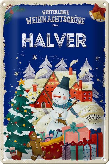 Plaque en tôle Salutations de Noël de HALVER 20x30cm 1