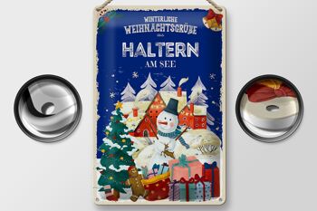 Plaque en tôle Salutations de Noël de HALTERN AM SEE 20x30cm 2
