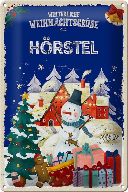 Blechschild Weihnachtsgrüße aus HÖRSTEL 20x30cm