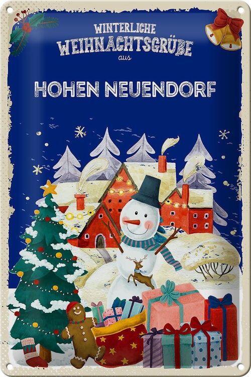 Blechschild Weihnachtsgrüße HOHEN NEUENDORF 20x30cm