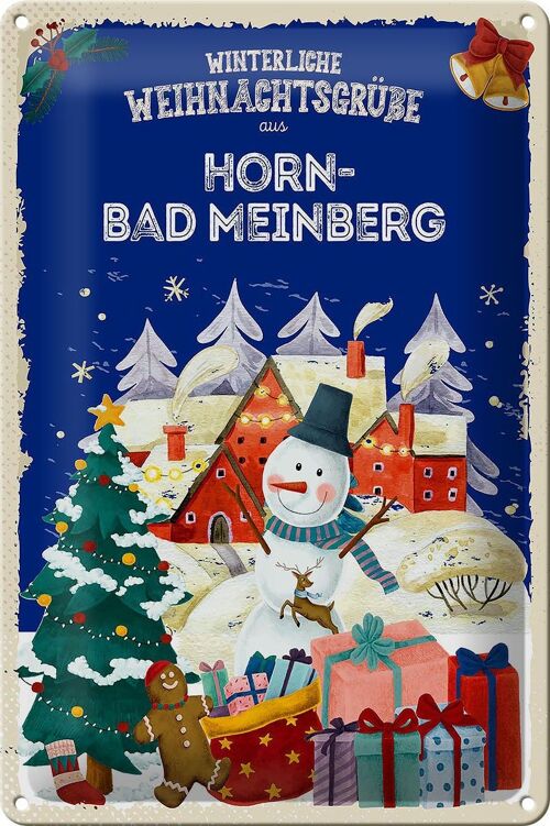 Blechschild Weihnachtsgrüße HORN-BAD MEINBERG 20x30cm