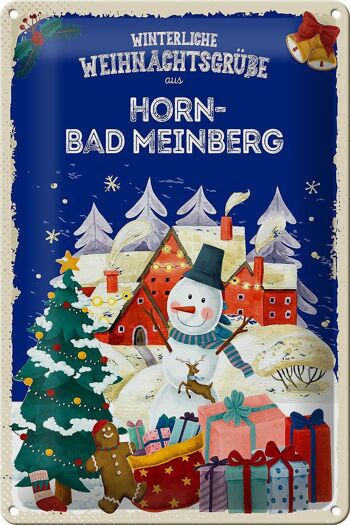 Plaque en tôle Salutations de Noël HORN-BAD MEINBERG 20x30cm 1