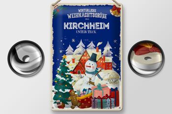 Plaque en tôle Vœux de Noël KIRCHHEIM UNDER TECK 20x30cm 2