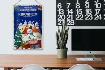 Plaque en tôle Vœux de Noël KIRCHHEIM UNDER TECK 20x30cm 3