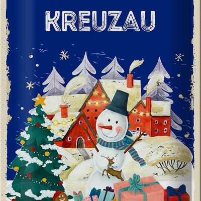 Blechschild Weihnachtsgrüße aus KREUZAU 20x30cm