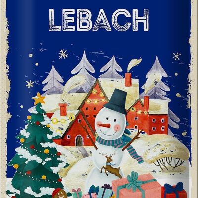 Plaque en tôle Salutations de Noël de LEBACH 20x30cm