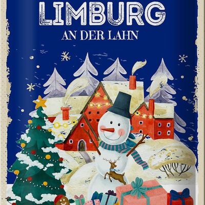 Cartel de chapa Saludos navideños LIMBURG AN DER LAHN 20x30cm