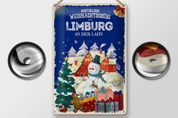 Plaque en tôle Vœux de Noël LIMBURG AN DER LAHN 20x30cm 2