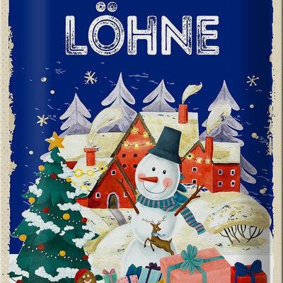 Plaque en tôle Salutations de Noël LÖHNE FEST 20x30cm