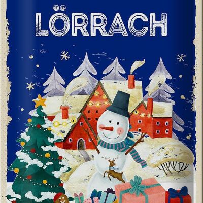 Cartel de chapa Saludos navideños de LÖRRACH 20x30cm