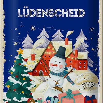 Cartel de chapa Saludos navideños LÜDENSCHEID 20x30cm