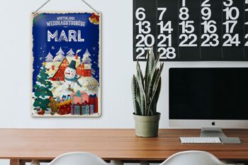 Plaque en tôle "Vœux de Noël" en MARL 20x30cm 3