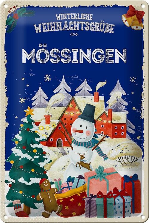 Blechschild Weihnachtsgrüße MÖSSINGEN 20x30cm