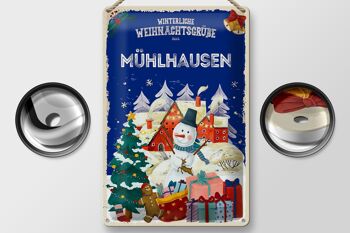 Plaque en tôle Salutations de Noël MÜHLHAUSEN 20x30cm 2