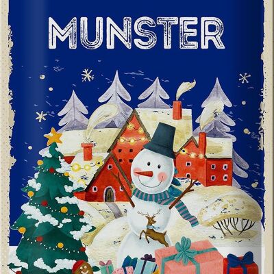 Cartel de chapa Saludos navideños de MÜNSTER 20x30cm