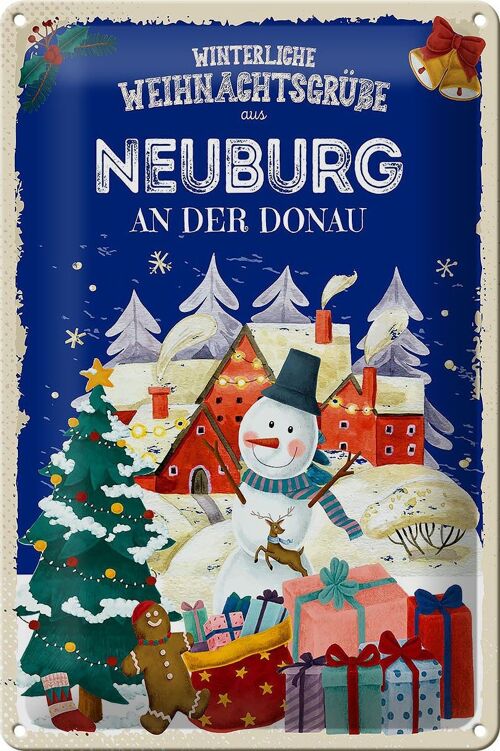 Blechschild Weihnachtsgrüße NEUBURG AN DER DONAU 20x30cm