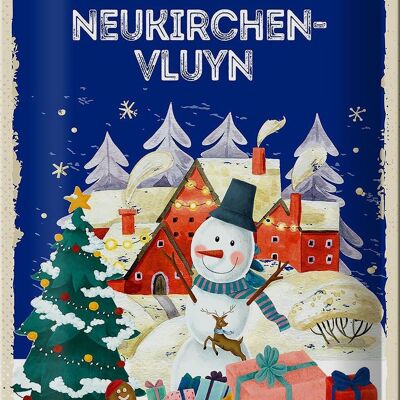 Targa in metallo auguri di Natale NEUNKIRCHEN-VLUYN 20x30 cm