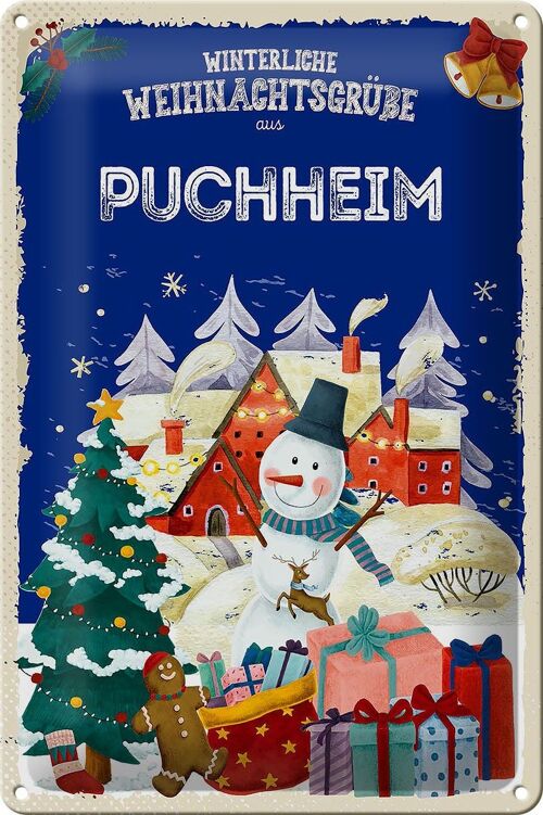 Blechschild Weihnachtsgrüße PUCHHEIM 20x30cm