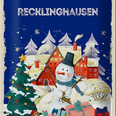 Blechschild Weihnachtsgrüße aus RECKLINGHAUSEN 20x30cm