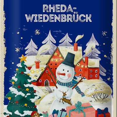 Cartel de chapa Saludos navideños RHEDA-WIEDENBRÜCK 20x30cm