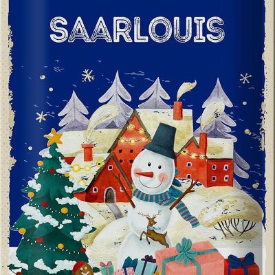 Plaque en tôle Salutations de Noël SAARLOUIS 20x30cm