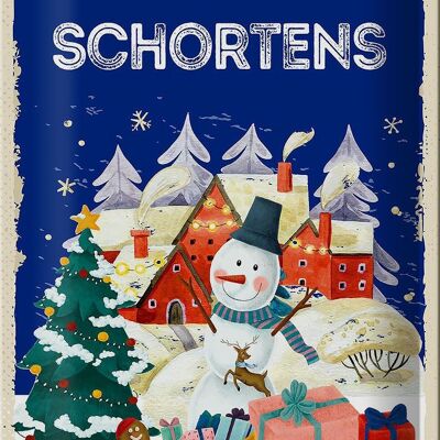 Plaque en tôle Salutations de Noël SCHORTENS 20x30cm