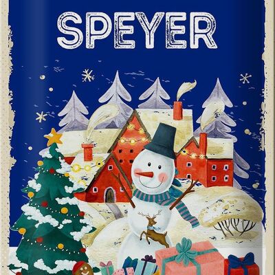 Cartel de chapa Saludos navideños de SPEYER 20x30cm