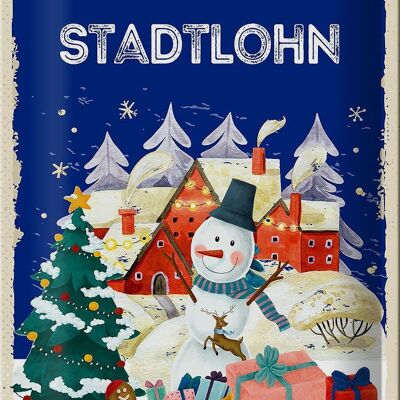 Blechschild Weihnachtsgrüße STADTLOHN 20x30cm