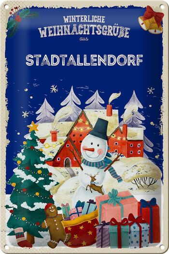 Plaque en tôle Salutations de Noël de STADTALLLENDORF 20x30cm 1