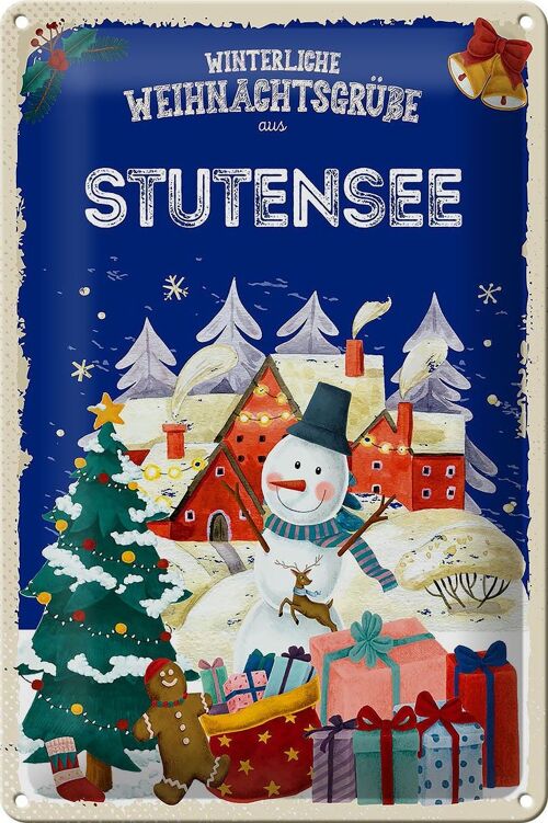 Blechschild Weihnachtsgrüße STUTENSEE 20x30cm