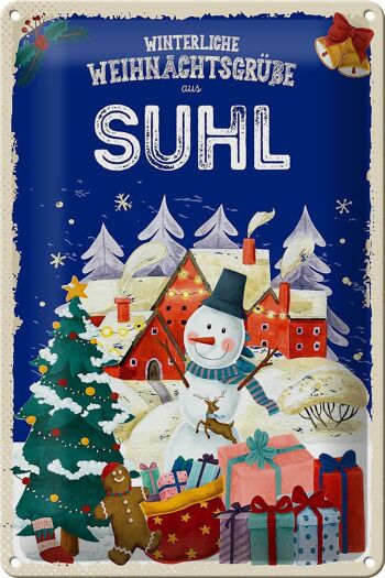 Plaque en tôle Salutations de Noël de SUHL 20x30cm 1