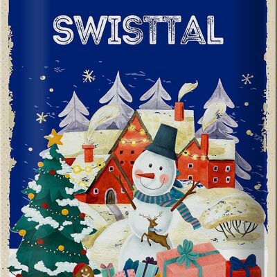 Targa in metallo auguri di Natale SWISTTAL 20x30 cm